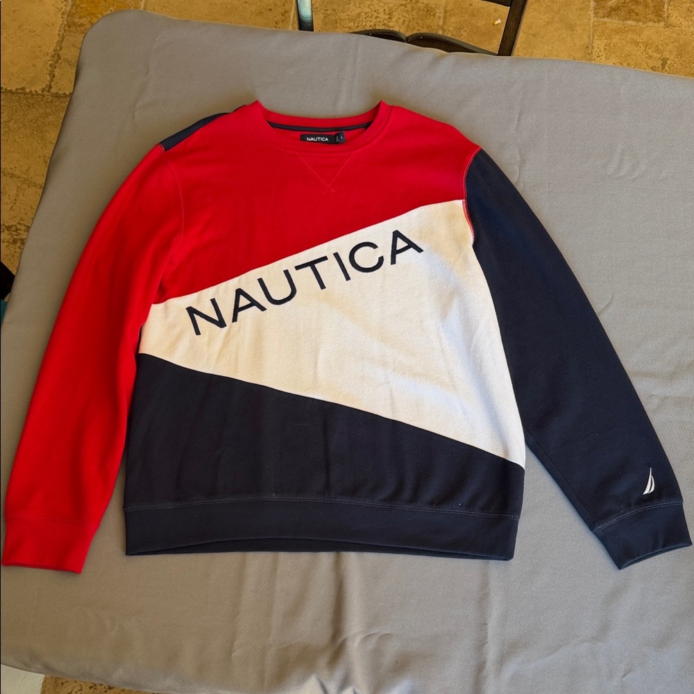 Nautica Men's Tricolor Crewneck Sweater